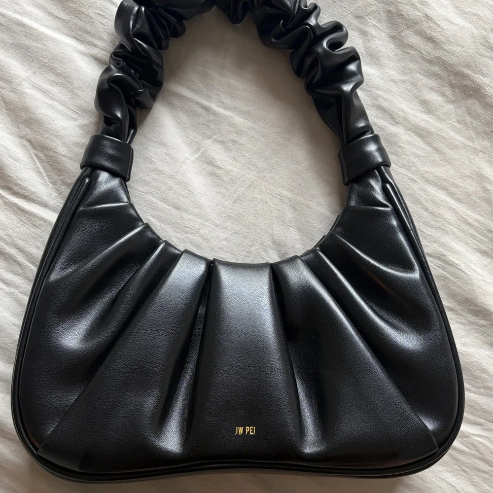 JW PEI Black Ruched Shoulder Bag - Picture 3 of 6